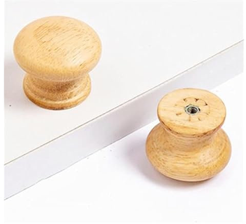 UTUTU Massivholzgriff, Küchenschubladenschrank-Türgriff, Massivholz-Schrankgriff, Holzknöpfe, 1 Stück Massivholz-Schubladengriff, Schrankbeschläge, for Küchenschrank, Kleiderschrank(Width 35Mm)