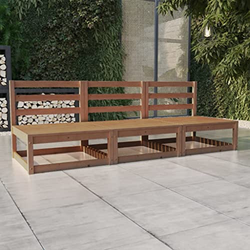 CFODOJ Outdoor-Sitzgelegenheit, Outdoor-Sofas, Hausgarten, 3-Sitzer-Sofa, braun, massives Kiefernholz