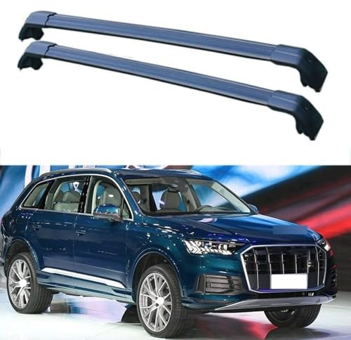 YRCTHEK für Q7 2016-2023 Aluminium Dachträger Relingträger,Dachgepäckträger Alu Relingträger 2 Stück,B