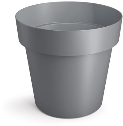 B2C Plant Pots Flower Planter 6 Colours 4 sizes Matt Plastic Pot Classic Look Home Deco Pot Plastic Lightweight (Grey Matt, 12cm)