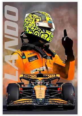 fsgfod Norris McLaren F1-Poster, Leinwand, Poster, Schlafzimmer, Dekoration, Landschaft, Büro, Raumdekoration, Geschenk, 20 x 30 cm