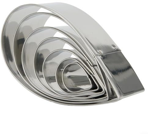 Crafters Delight - Set di 7 formine per biscotti a forma di goccia d'acqua, in acciaio inox, per creazioni di fiori e fondente