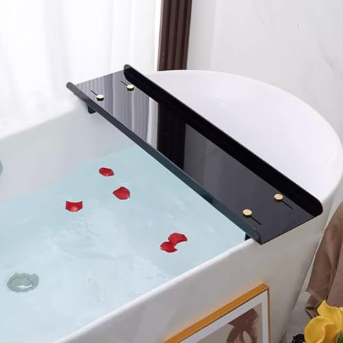 Vllentin Badewannen ablage,Badewanne Brett,Badewannenablage,Einstellbar,Multifunktionales,Acrylmaterial,für Buch Tablet Telefon Glas und Kerze,Einstellbar Badewannentablett