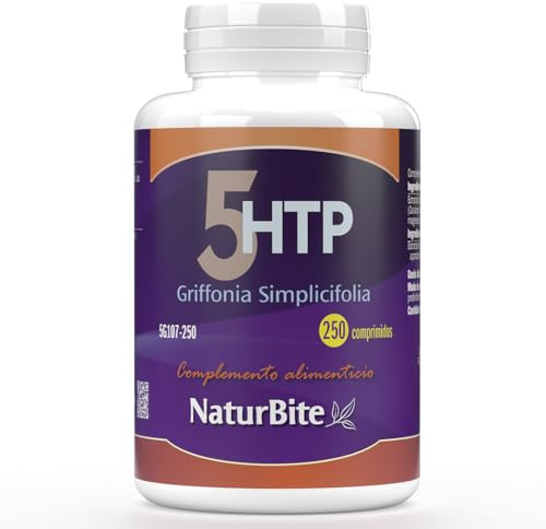 Griffonia Simplicifolia (5-Htp) Naturbite 250 Compresse. Favorisce il rilassamento e riduce lo stress, migliorando l'umore. Migliora il sonno naturale e il riposo ristoratore