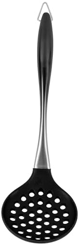 KARL HAUSMANN Schaumlöffel Silikon 34 cm - Ergonomischer Stalhgriff - Geeignet für beschichtete Töpfe und Pfannen - Spülmaschinengeeignet - Schaumlöffel Silikon für Küche - Sieblöffel - Abseihlöffel
