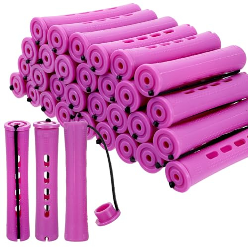 Classicseali 30 rulli per permanente, bacchette viola per donne nere, piccole aste per permanente fai da te, utilizzate per creare diversi tipi di acconciature a casa e in salone, come capelli ricci e