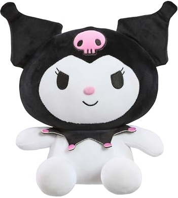 Hello Kitty Friends Plush, 22cm Kuromi Soft Toy, Cheeky and Stylish Kuromi Character from Hello Kitty Series, Official Licensed Plush Collectable, for Ages 4+