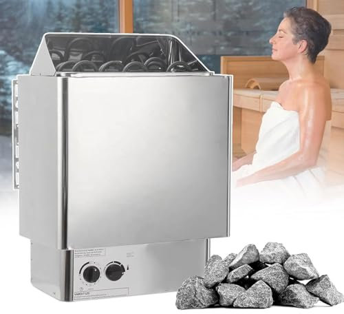 Drmoxin Poêle De Chauffage De Sauna électrique en Acier Inoxydable,Boîte De Sauna pour Bain Humide Et Sec 220v équipement De Salle De Sauna pour La Maison Hôtel Spa Douche Hammam,8KW