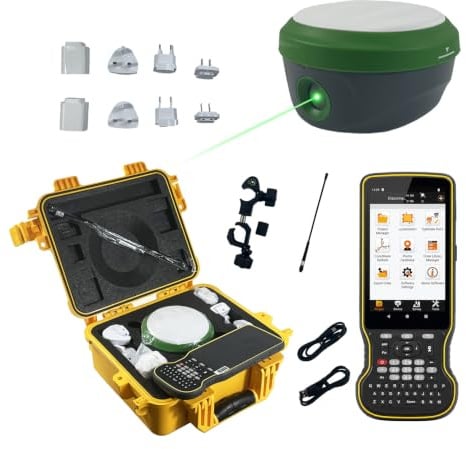 SMA28H Laser RTK GNSS Rover mit Collector Permanent Software, Dual-Kameras, AR Real Scene Stakeout, als Basisstation für Drohnen/UAVs nutzbar, 120°-IMU, Laserreichweite 30 m, UHF 15 km, 4G/NFC/NTRIP