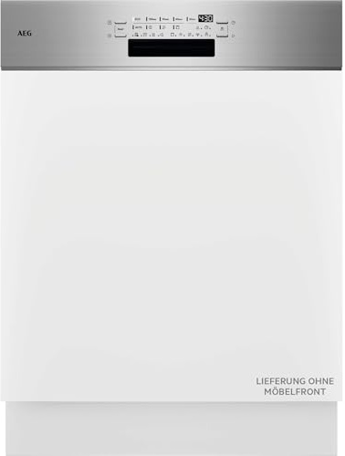 AEG 8000 WiFi Geschirrspüler teilintegriert 60 cm, ZoneClean, GT8200B2SO | Vielseitige Körbe u. sichere Glasreinigung, smarte Spülmaschine, 40dB mit ExtraSilent, 8,4l Wasserverbrauch, Besteckschublade