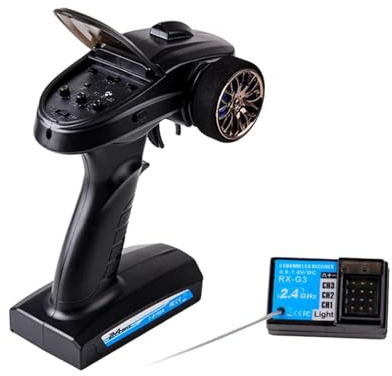 wueiooskj RC Sender und Empfänger Set mit 3 Kanälen und 4 Tasten bietet leistungsstarke Fernsteuerung für RC Autos, Boote und Einstellbares elektronisches Reparatur Ersatzteil.