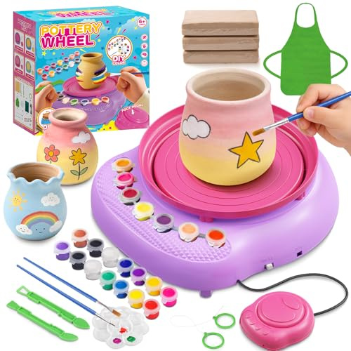 Hzitcigm Tornio Ceramica, Argilla Autoindurente, Regalo Bambina 6-12 Anni | Kit ceramica completo, 12 colori, senza cottura né forno, senza BPA. Regalo bambino e bambina: compleanno, Natale, Pasqua