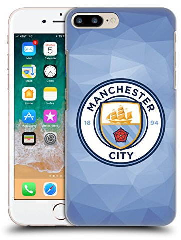 Head Case Designs Officially Licensed Manchester City Man City FC Blue Full Colour Badge Geometric Hard Back Case Compatible With Apple iPhone 7 Plus/iPhone 8 Plus