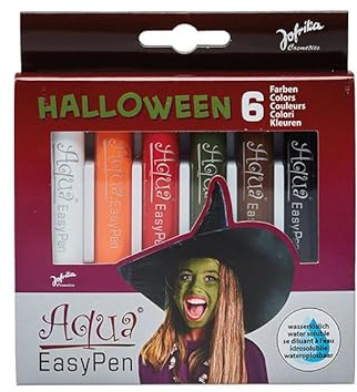 JOFRIKA Aqua Easy Pen Box Halloween | Schminke mit 6 Farben | Halloweenfarben | Wischfest, Wasserlöslich | Leichte Handhabung | Für Halloween, Karneval, Kinderschminken & Events| mehrfarbig 748798