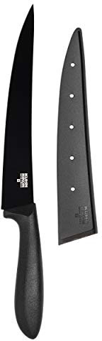 Kuhn Rikon 31708 210 mm Tranchiermesser | ultrascharf | ergonomischer Griff | Blister verpackt | schwarz