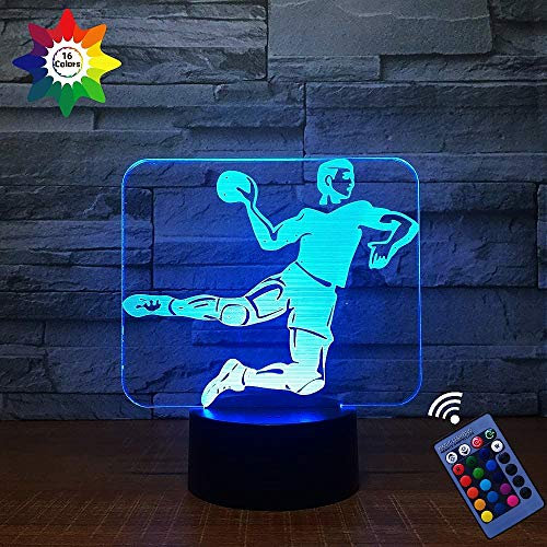YTDZLTD Kreative 3D Handspieler Nacht Licht 16 Farben Andern Sich Fernbedienung USB-Strom Touch Schalter Dekor Lampe Optische Täuschung Lampe LED Lampe Tisch Kinder Brithday Weihnachten Geschenke