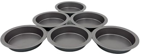 Samuel Groves Great British Bakeware 6 Pack 4” Superior Double Coated Non Stick Mini Pie Cake Tins, Pie, Tart & Quiche Pans, Individual Dishes, Individual Tart Tins for Baking, Perfect for Air Fryer