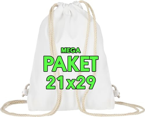 10 Stück Turnbeutel 21 x 29 cm – Kndergeburtstag mitgebsel set - Baumwollbeutel - Festival Event Bag Party - Hipster Stofftasche Bag, OEKO-TEX® zertifiziert Stoffbeutel Sack zum gestalten