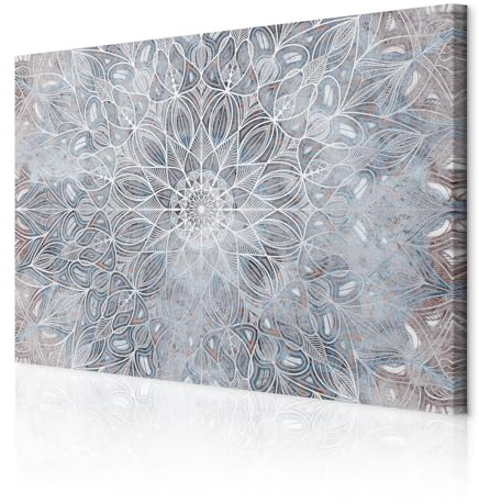 decomonkey Bilder Mandala 120x80 cm 1 Teilig Leinwandbilder Wandbild Orient | Strukturleinwand, Holzkeilrahmen, Bild auf Leinwand, Kunstdruck, Wanddeko, Wohnzimmer, Wanddekoration, Abstrakt