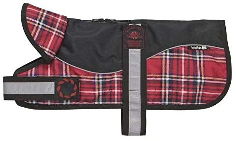 Outhwaite Animate Reflective Black/Red Tartan Padded Harness Coat - 18