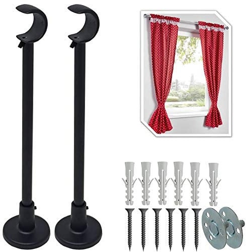 parpyon® 2 Supporti per bastoni Tende in Metallo da 20-22mm, staffe Bastone Tenda - Corrimano ringhiera a muro, Materiale Resistente per Appendi Prodotto Italiano (859N, 20-22MM)