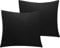 NTBAY 2er Set Kissenbezug 40x40 cm 100% Mikrofaser Kissenhülle, Superweicher Kopfkissenbezug mit Reißverschluss, Schwarz
