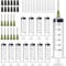 12 Spritze Kunststoff 60ml, Plastik Spritzen mit Kappe, Dosierspritze mit Nadel, Wiederverwendbare Kleine Plastikspritze für Flüssigkeitsmessung und abgabe, Industrielle, Tierfütterung
