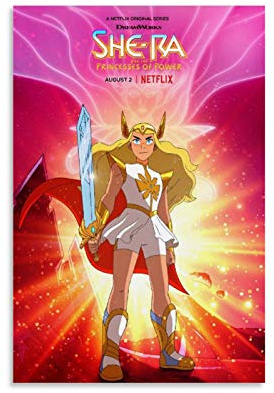RUIQIU SHE-RA Poster mit Prinzessinnen of Power Netflix-Serie, Posterdruck, Wandkunst, Leinwandgemälde, Geschenke, Schlafzimmer, Wohnzimmer, Dekoration, modernes Zuhause, 30 x 45 cm