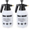 Relaxdays 2 x Pumpsprühflasche, einstellbare Messingdüse, Pflanzen Bewässerung, Schädlingsbekämpfung, 1,5 l Drucksprüher, schwarz
