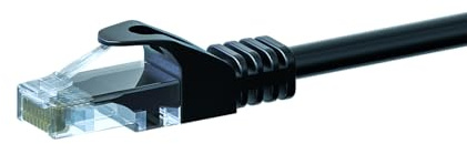Danicom CAT5e Netzwerkkabel - U/UTP - 0.50 m - Schwarz - 100% Kupfer | POE, Ethernet, LAN, Patchkabel, Datenkabel, RJ45 - für Serverschränke, Switches, Router, Modems!