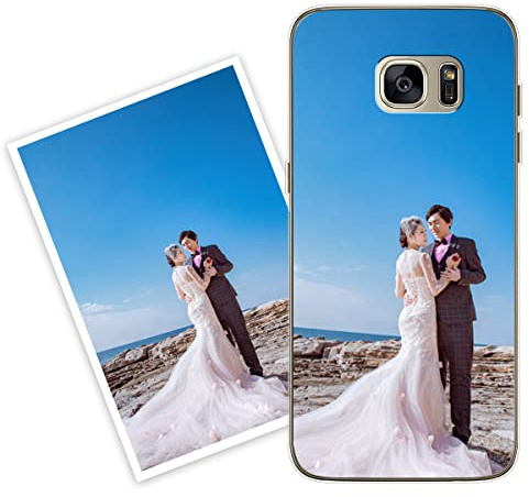 Sunrive Coque personnalisée Compatible avec Samsung Galaxy S7 Edge, Personnalisable avec Votre Propre Image, PhotoTexte, DIY Silicone Étui Housse Protecteur Souple Gel Transparent Back Case
