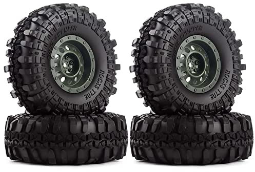 KEEDA 110 mm Reifen 1,9 Zoll Kunststofffelge für 1/10 RC Rock Crawler Auto Axial SCX10 RC4WD D90 D110 CC01 TF2 Teile (Amy Green)