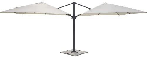 Gruppo Maruccia - Parasol 3 x 6 mètres pour bar, jardin, hôtel - Structure en aluminium anthracite - Bâche hydrofuge anti-rayons UV - Double, anthracite, 3 x 6 Metri