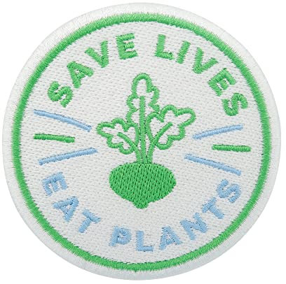 Finally Home Veggie Save Lives Eat Plants Patch zum Aufbügeln | Vegetarisch Patches, Vegan Flicken, Gemüse Aufbügler, Aufnäher