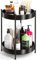 EKNITEY Vanity Organizer for parfüm Skincare verstauen 2-stöckiger Badezimmer Organizer gewürzregale 26x32cm (schwarz)