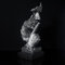 fazhongfa Ponder Statue-Silence is Gold Abstrakte Kunst Statue Modern Home Ornament Kreative Kunstharz Skulptur Ornament Arbeitszimmer Büro Regal Tischdekoration (Silber-)