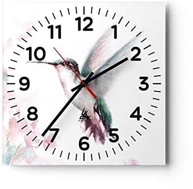 ARTTOR Moderne Wanduhr 40x40cm Quadrat Glasuhr Natur Pastell - 4518