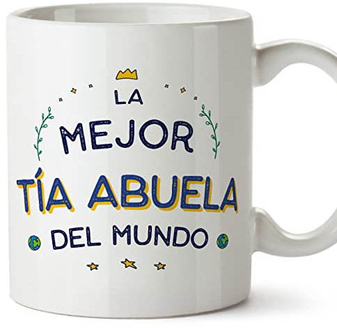 MUGFFINS Tazas para TÍA ABUELA - En Español - El Mejor del Mundo - 11 oz / 330 ml - Regalo original y divertido
