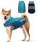 Nobleza - Hundemantel Winter, Warmer Hundemantel Wasserdicht Winddicht, Hundekleidung mit Leinenlöchern, Winterjacke Hund mit Reflektorstreifen für Mittlere und Große Hunde (Blau, XL)
