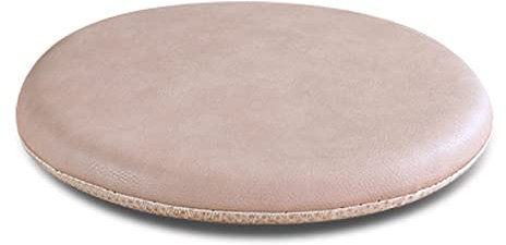 ZIBENE Sitzkissen Rund 40cm, Stuhlkissen 40x40 Memory Foam, Sitzkissen Stuhl Rund Antirutsch Stuhlauflagen EsszimmerstüHle Waschbar Leder Bezug mit ReißVerschluss HitzebestäNdig für Den Sommer Beige