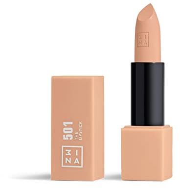 3INA - The Lipstick 501 - Classic beige - Matte Creamy Lip Colour | Long Lasting Lipstick with Vitamin E & Shea Butter - Vegan - Cruelty Free