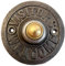 Cast Iron Traditional Round Doorbell Push Button | Visitors Welcome |8.5cm Diameter | Brass Push Button with cast Iron Surround | Vintage Style Door Bell Push