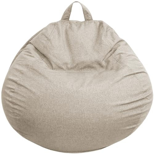 Bananair - Pouf Poire Confortable Rembourré en Mousse, Idéal pour Salon, Chambre ou Coin Cosy - Housse Lavable en Machine, Pouf Facile à Transporter, Parfait pour Adulte (120x100 cm, Beige)
