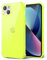 Svanove for iPhone 13 Case Clear, Neon Bright Vibrant Color, Transparent Jelly Protective Silicone Phone Case Design for Women Girly Cute, Thin Slim Fit Soft Flexible TPU Bumper, Neon Yellow