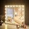 Guanglai 70x55CM Hollywood Large Vanity Mirror with 17 LED Lights, Vanity with Lights, Tabletop or Wall Mounted, Vanity Mirror with 3 Lighting Modes Dressing Table for Women Girls