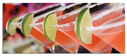 Pixxprint Glasbild Panorama, Wandbild aus Echtglas, Singapur Sling Cocktails, 100x40 cm, inkl. Aufhängung und Abstandshalter