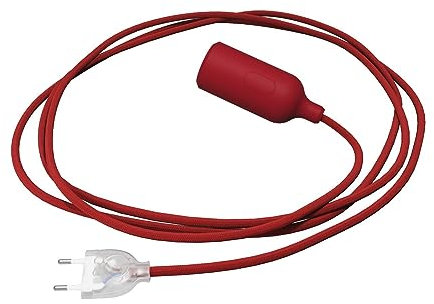 creative cables Snake Lámpara de silicona con interruptor y enchufe - Sin bombilla, Rojo