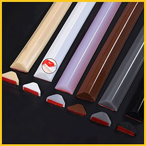 Bande d'étanchéité de Douche Seuil de Douche en Silicone Barrière d'eau pour évier Salle Humide Barrière d'eau pour Sol Évier Bande de retenue de Baignoire pour séparation Humide et sèche (D