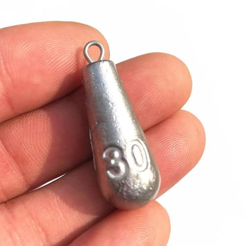 10 Stück Angelgewichte Set - Angeln Drop Shot Gewichte Sinker, Wassertropfen 30g (1.06oz) Angelzubehör Set