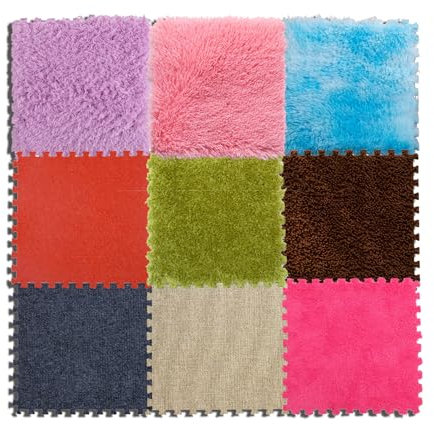 9 Stück Sensorische Fliesen, Ineinandergreifende Schaumstoff-Bodenmatten, Puzzle-Spielmatten, Teppichfliesen, Teppich, Strukturierte Sensorische Matte, Bodenfliesen, 30 cm